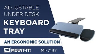 Adjustable Under Desk Keyboard Tray MI7137 [upl. by Notrab52]