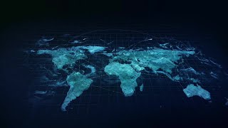 Connecting Network World Map Stock Motion Graphics [upl. by Noach]