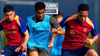 RONDOS INTENSITY amp JOINT TRAINING WITH U19 ⚽​🤝​  FC Barcelona training 🔵🔴 [upl. by Anthony940]