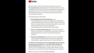 Änderung der Nutzungsbedingungen auf YouTube [upl. by Anitrak]