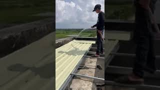 Testing water on roof roof testing foryou shorts construction [upl. by Riane]