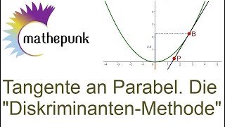 Tangente an Parabel Die quotDiskriminantenMethodequot [upl. by Yartnoed]