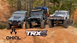 Trx4 VS Axial Scx10II a trail with friendsPARTII [upl. by Aerdnna]