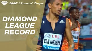 Wayde van Niekerk runs 4362 in the Mens 400m  IAAF Diamond League Lausanne 2017 [upl. by Emarie]