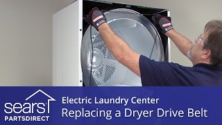 How to Replace an Electric Laundry Center Dryer Drive Belt Kenmore Frigidaire [upl. by Notsreik]