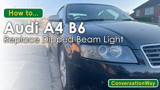 Audi A4 B6  How To Replace Dipped Headlight  ConversationWay [upl. by Eastman]