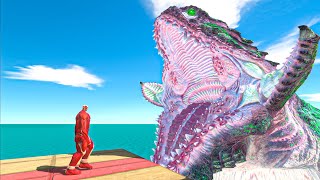 Big and Little Size vs Mutant Mosasaurus  Animal Revolt Battle Simulator [upl. by Aivil]