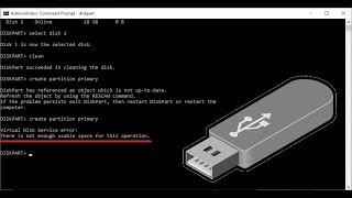How to Fix Virtual Disk Service Error in CMD There is not enough usable space for this operation [upl. by Htedirem401]