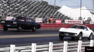 Very Rare 426 Hemi Super Bee vs 454 LS6 Corvette  14 mile Drag Race  Road Test TV® [upl. by Analart]