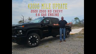 43000 mile update of the 2020 Chevrolet 2500HD 66 Gas engine [upl. by Yrehcaz]