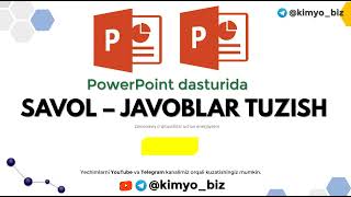 POWERPOINT DA GENERATSIYALI SAVOL  JAVOBLAR TUZISHNI ORGANAMIZ [upl. by Thirza867]