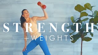 Knee Friendly Standing Strength Workout for Beginners amp Seniors  30 minute w dumbbells [upl. by Ruffo291]