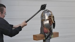 Helmet Tests Part 4  Unexpected Weapon Failure vs AngloSaxon Helmet [upl. by Engracia]