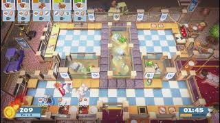 Overcooked All You Can Eat The World Food Festival Level 23 Two Players Three Stars [upl. by Sholes834]