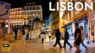 A Night Walk in Lisbon PORTUGAL 4K HDR [upl. by Chassin665]