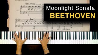 Moonlight Sonata  Beethoven  piano  hands  sheet music [upl. by Dari]