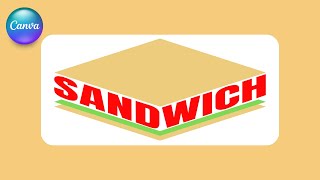 Wordmark Logo Canva Tutorial  Typographic Logo for Sandwich Restaurant [upl. by Yeznil]