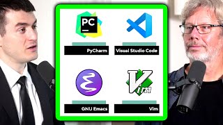 Best Python IDE Vim Emacs PyCharm or Visual Studio Code  Guido van Rossum and Lex Fridman [upl. by Marzi]