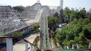 Montaña Rusa left track front seat onride POV La Feria Chapultepec Magico Mexico México [upl. by Anailil343]