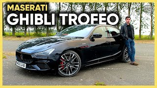 NEW Maserati Ghibli Trofeo 2021 review Italy’s answer to the BMW M5 [upl. by Ruckman803]