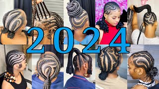 2024 New amp Latest Cornrow Braids Hairstyles For Black Women  Cute braidshairstyles [upl. by Nylcaj197]