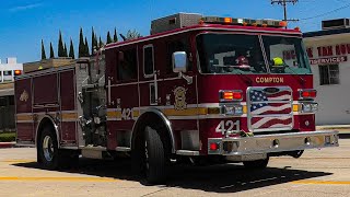 Compton Fire Dept Engine 41 reserve amp McCormick Amb Transporting [upl. by Odetta]