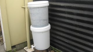 Survivalist Water Filter  Make A Bucket Sand amp Charcoal Bio filter [upl. by Craddock390]