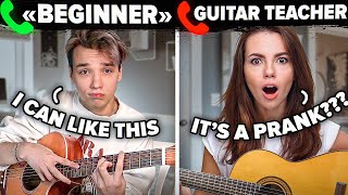 Professional GUITARIST Pretends to be a BEGINNER to Guitar Lessons  PRANK 3 [upl. by Romina336]