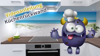 Küchenrückwand Montageanleitung  Turorial  wwwkitchendesignsde [upl. by Anivle]