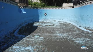 Pressure Washing a DIRTY pool WOW Oddly Satisfying Pressure Washing [upl. by Lehplar664]