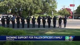 Officers community honor fallen Vacaville officer in procession [upl. by Haimirej]