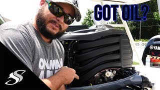 How to check the OIL in a YAMAHA four stroke outboard  Latch Update [upl. by Draned]