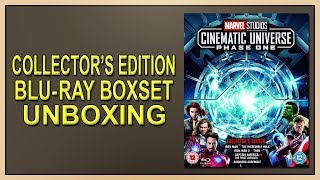 Marvel Studios Cinematic Universe Phase One Collectors Edition Bluray Boxset Unboxing [upl. by Ahdar943]