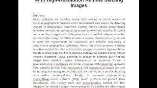 Land Cover Change Detection Based on Vector Polygons and Deep Learning With High Resolution Remote S [upl. by Iruam]