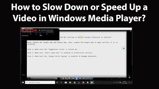 How to Slow Down or Speed Up a Video in Windows Media Player [upl. by Fletch669]