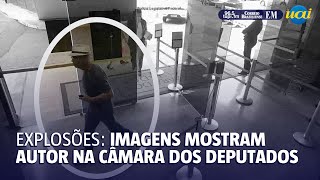 Novas imagens mostram autor de explosões na Câmara dos Deputados [upl. by Clayson]