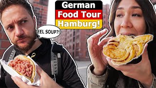 GERMAN FOOD TOUR  HAMBURG Street Food Fancy Fish amp Weird Northern Dishes [upl. by Sandy]