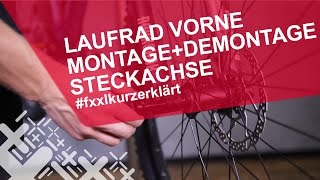 Fahrrad Vorderrad mit Steckachse ausbauen amp einbauen  fxxlkurzerklärt [upl. by Bagley]