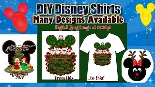 Family Shirts for Disney Trips  DIY Iron On Transfers [upl. by Tnert]