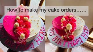 How to make my cake orders🎂 how to make chocolate cake cake cakedecorating homadecake happy [upl. by Adnuhsat]