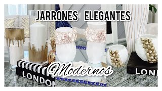 COMO DECORAR JARRONES DE VIDRIO  IDEAS FACILES PARA DECORAR TUS FLOREROS [upl. by Ayahc369]