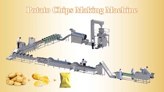 Amazing Fully automatic potato chips making machine in big food factory 100kg2000kgh [upl. by Deerdre]