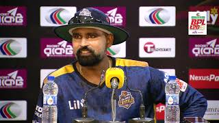 Postmatch media conference  Thisara Perera Captain Dhaka Capitals [upl. by Yorgen136]