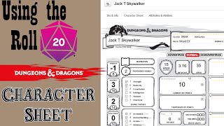 Roll20 Tutorial Using the DampD Character Sheet [upl. by Gnouhp]