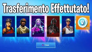 COME TRASFERIRE TUTTE LE SKIN SUL NOSTRO ACCOUNT su Fortnite [upl. by Rica]