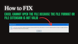 Excel Cannot Open the file because the file format or file extension is not valid [upl. by Onil264]