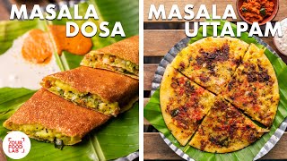 Masala Dosa amp Uttapam Recipe  Mumbai Street Style  Dosa batter  Coconut Chutney  Sanjyot Keer [upl. by Beattie584]