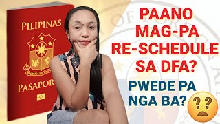 PAANO MAGPARESCHEDULE SA DFA🤔  DFA SCHEDULE  PASSPORT APPLICATION  HOW TO CANCEL DFA SCHEDULE🤔 [upl. by Cesare]