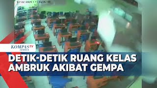 Detikdetik Ruang Kelas di Gresik Ambruk Akibat Gempa [upl. by Aihsi]