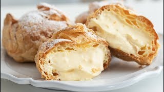 シュークリーム：パイシューの作り方 Cream puffs：Choux au Craquelin｜HidaMari Cooking [upl. by Chapen]